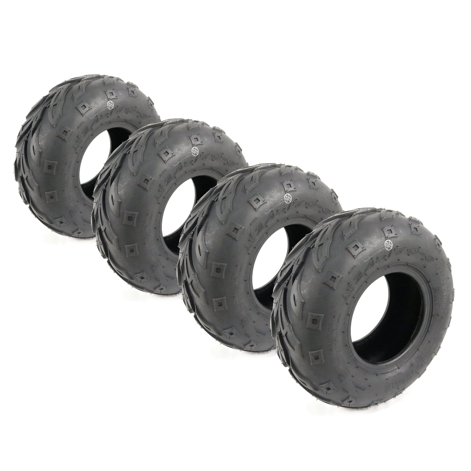 The ROP Shop | 4-Pack - Tires 145/70-6 with 6mm Tread for Motovox MBX10, MBX11, MBX12 Mini Bike