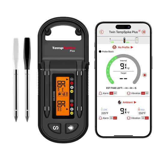 ThermoPro Twin TempSpike Plus Wireless Meat Thermometer with Ultra Thin Probe, Smart Bluetooth Meat Thermometer for Grilling Smoking BBQ Android/iOS Compatible