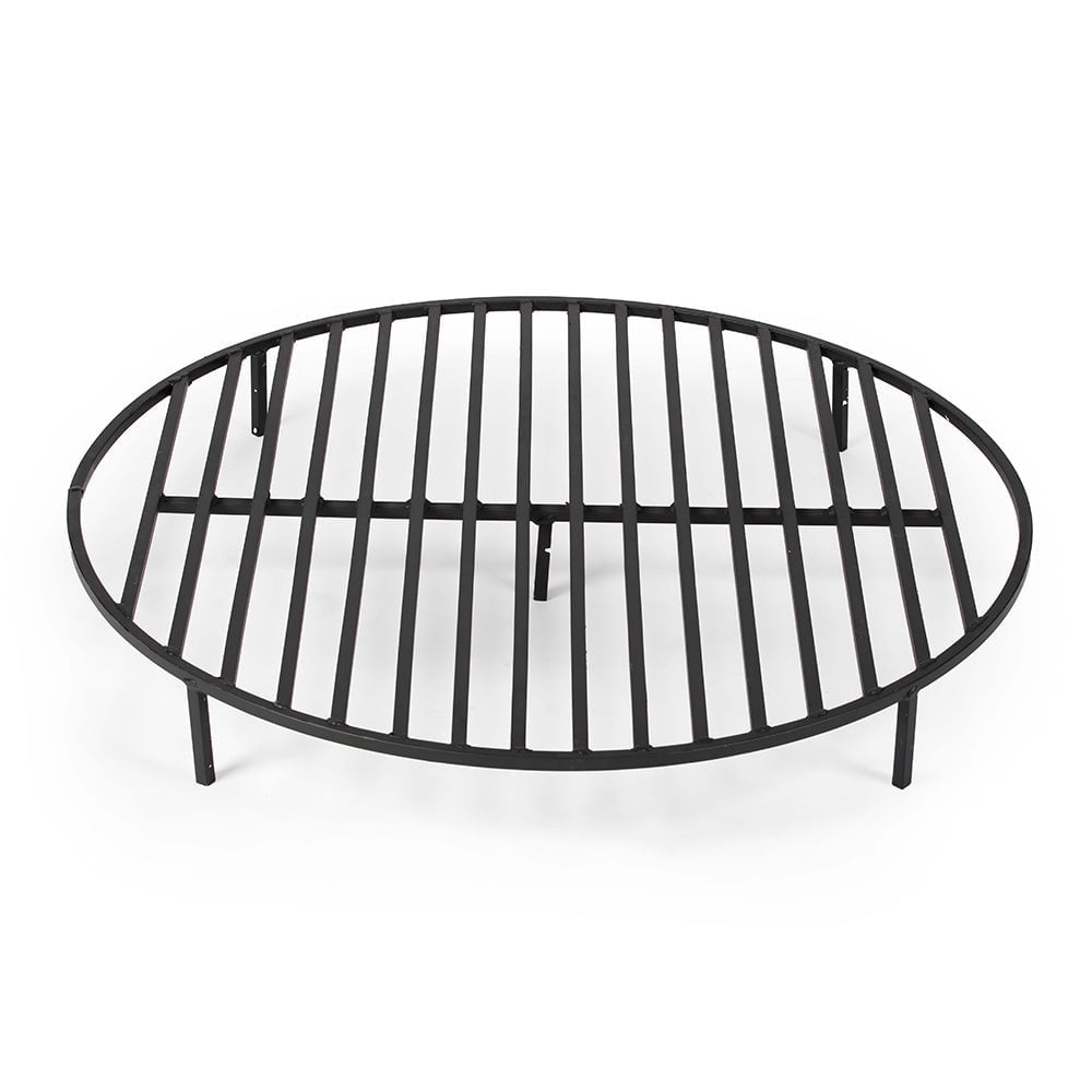 Titan Great Outdoors Round 36.5in Fire Pit Grate, Heavy Duty 1/2in Steel Elevated Log Wood Pit Grate, Burning Fireplace and Firepits
