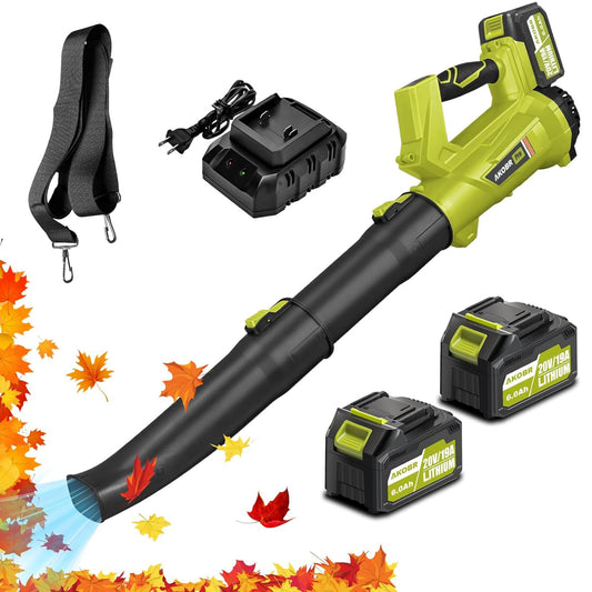 Tomile 20V Cordless Leaf Blower, 540 CFM Electric Leaf Blower for Lawn Care, 170mph with Battery, Charger, Green