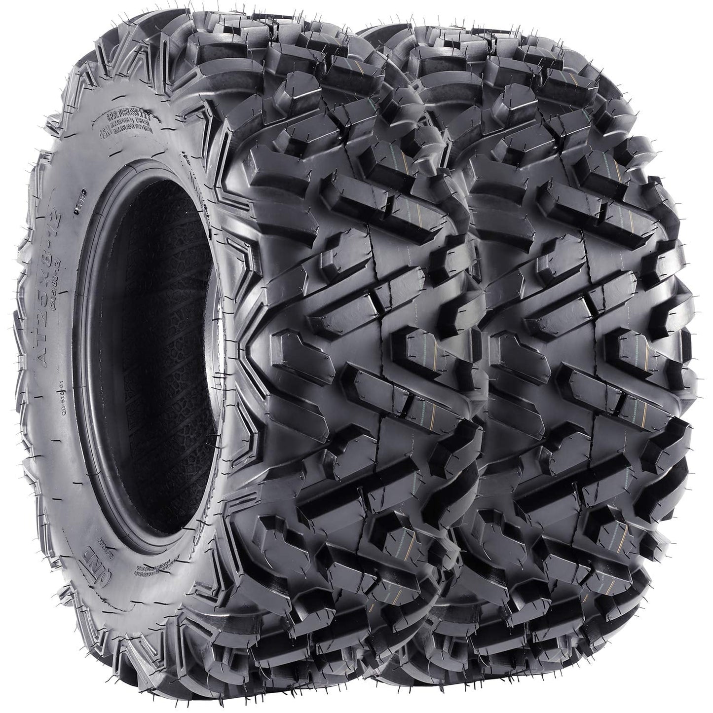 Tropow 25x8-12 6PR ATV Tires, 25x8x12 All Terrain ATV UTV Off-Road Tires(Set of 2, Tubeless)