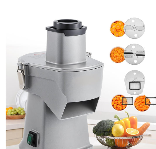 Trumoontree 4 in 1 Electric Vegetable Slicer Dicer Shredder & Strip Cutter, Commercial Automatic Multifunctional Food Chopper for Veggies & Fruits, with Thickness Adjustable Blades, 110V, 200W