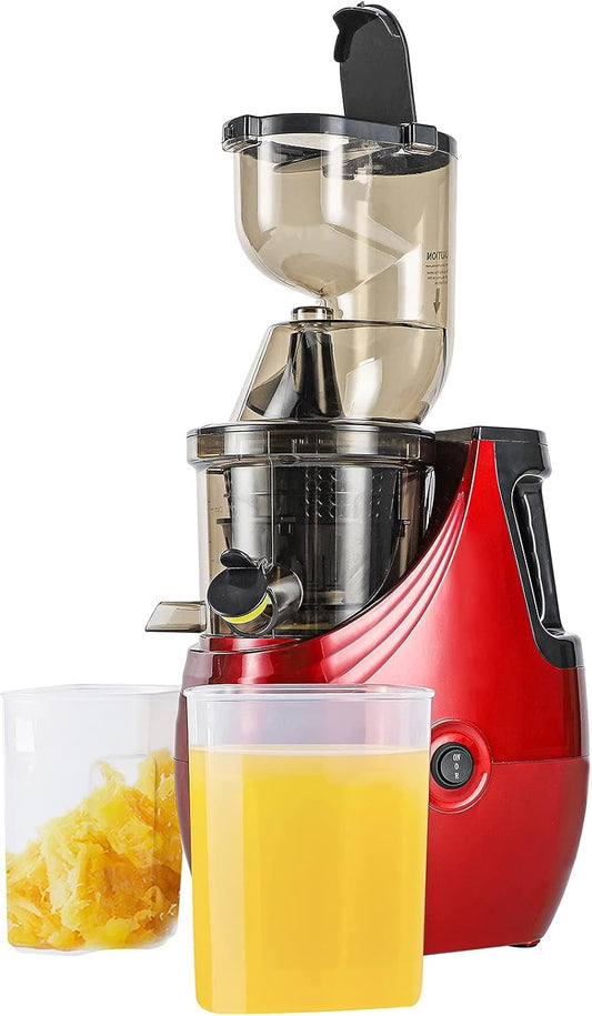 Trumoontree Slow Masticating Juicer, Cold Press Juice Extractor Machine with Large Fruit Inlet/Quiet Motor/Easy To Clean Masticating Shaft for Fruit Vegetables
