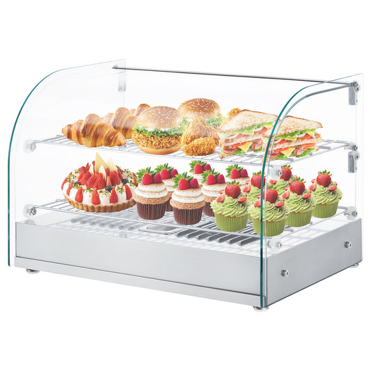 Tuekys Commercial Two Shelves Countertop Food Warmer Display Case - 1.5 cu. ft