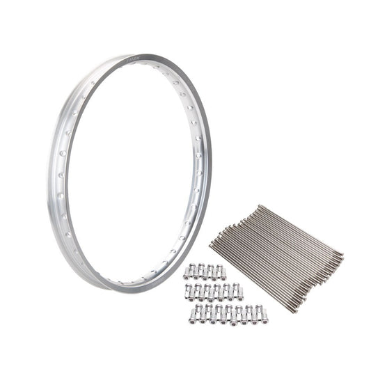 Tusk Impact Front Rim and Spoke Kit 21 x 1.60 Silver