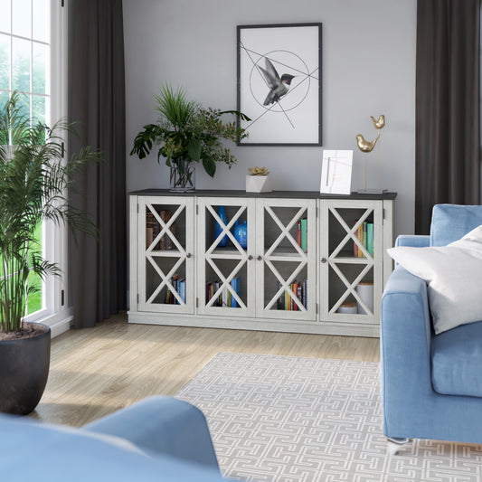 Twinstar Farmhouse TV Stand for TVs up to 70"/Sideboard, Fairfax Oak