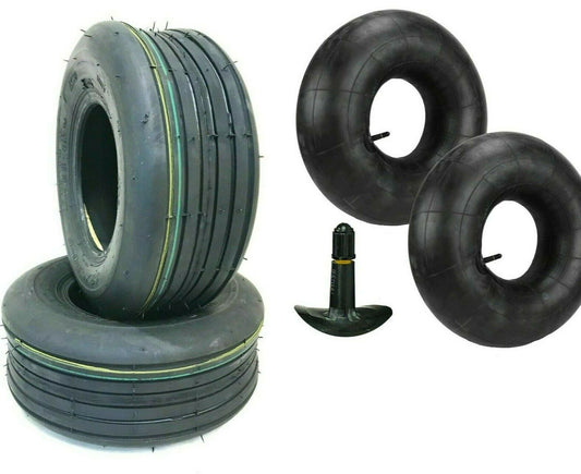 Two 16x6.50-8 4 Ply RIB 16 650 8 Lawn Tractor Mower Tires 16-6.50-8 W Tubes