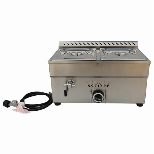 Two Pans LP Gas Food Warmer 1/2 size Steam Table Buffet War Countertop