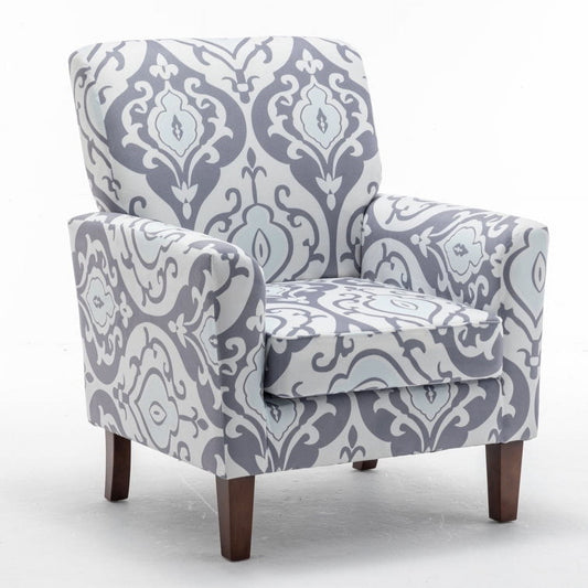 US Pride Furniture Contemporary Accent Arm Chair with Birch Wood Frame and Microfiber Upholstery Armchair for Office and Living Room Decor Removable Cushions 05 Printed Fabric