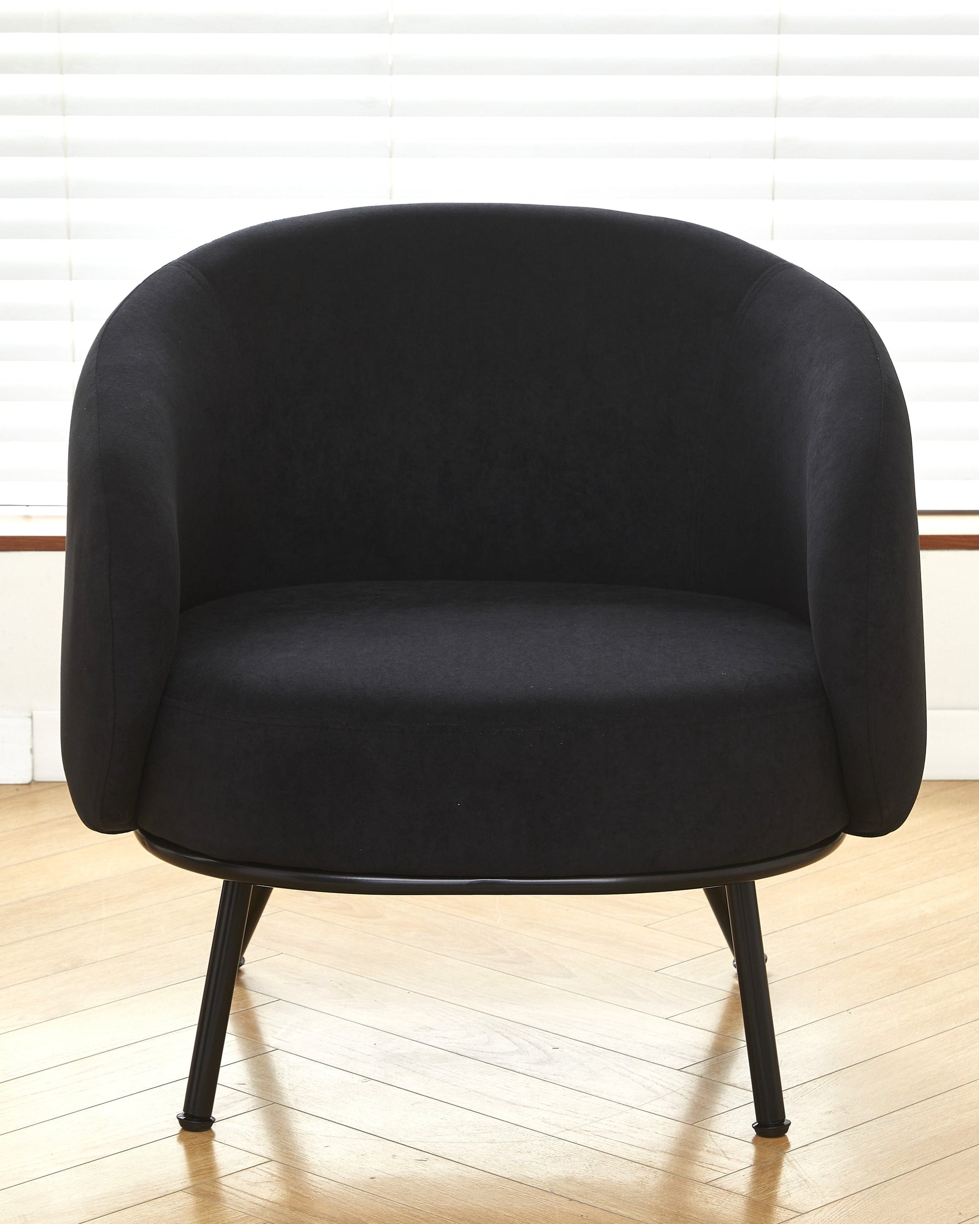 US Pride Furniture Luxury and Elegance Modern Channel Chair with Velvet Fabric Material and Thin Metal Legs Black