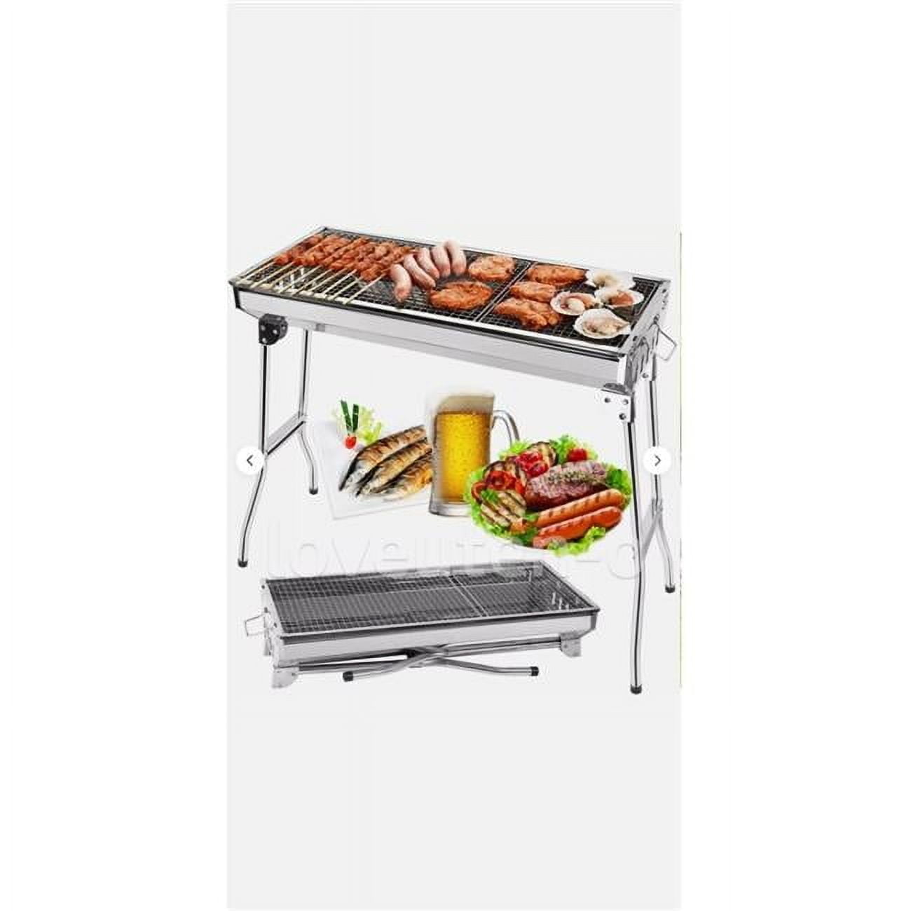 UTEN 255 BBQ Grill Charcoal Barbecue Grill Stainless Steel Folding Camping Yard Portable