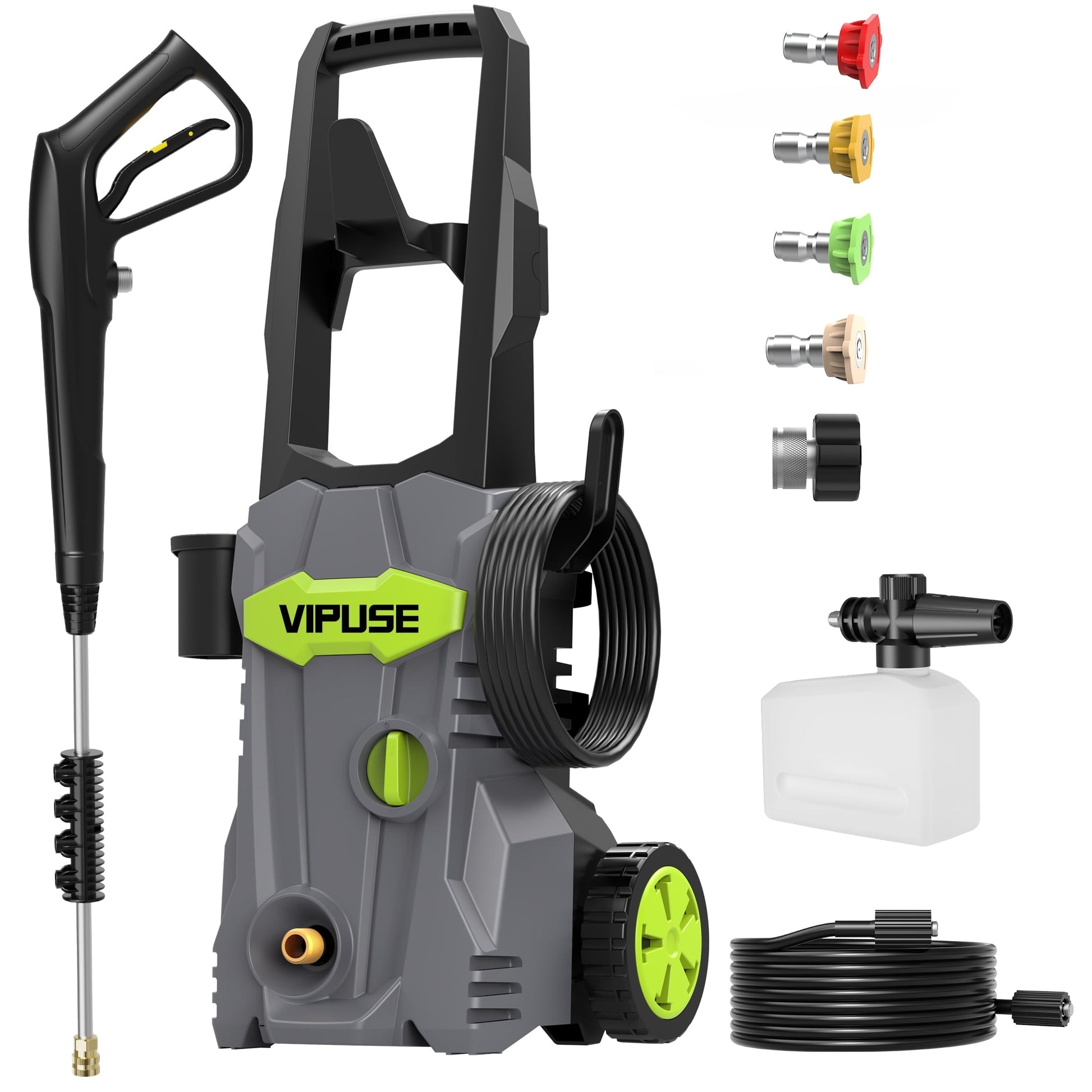 Vipuse Electric Pressure Washer,  4200 PSI Max.2.8GPM Power Washer with 23ft Hose /4 Nozzles/400ML Foam Cannon, Clean Tool for Cars/Fences/Patios/Floor