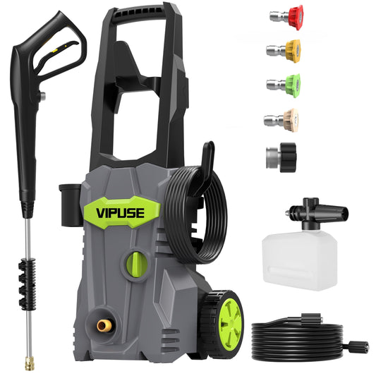 Vipuse Electric Pressure Washer,  4200 PSI Max.2.8GPM Power Washer with 23ft Hose /4 Nozzles/400ML Foam Cannon, Clean Tool for Cars/Fences/Patios/Floor