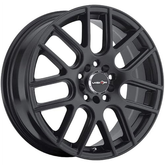 Vision 426 Cross Matte Black Wheel with Painted Finish (15 x 6.5 inches /4 x 100 mm, 38 mm Offset)