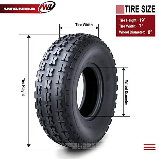 WANDA 2 New Sport ATV Tires 19x7-8 4PR - 10035