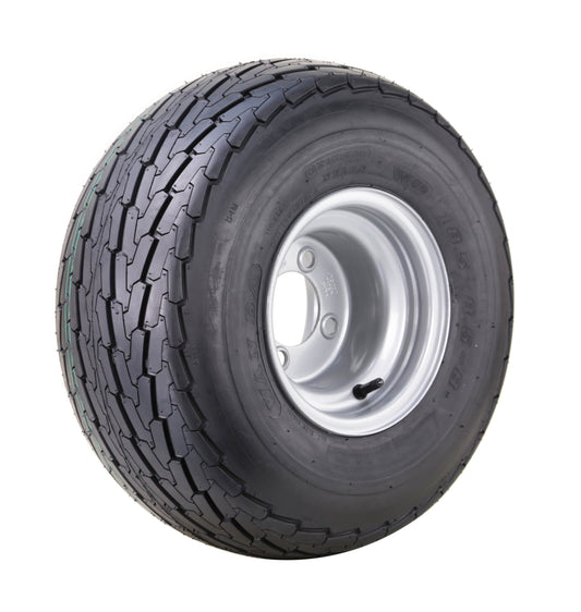 WANDA Trailer Tire Wheel Assembly 18.5x8.5-8 8-Ply D 83L with 4 Lugs on 4" PCD Silver Rim