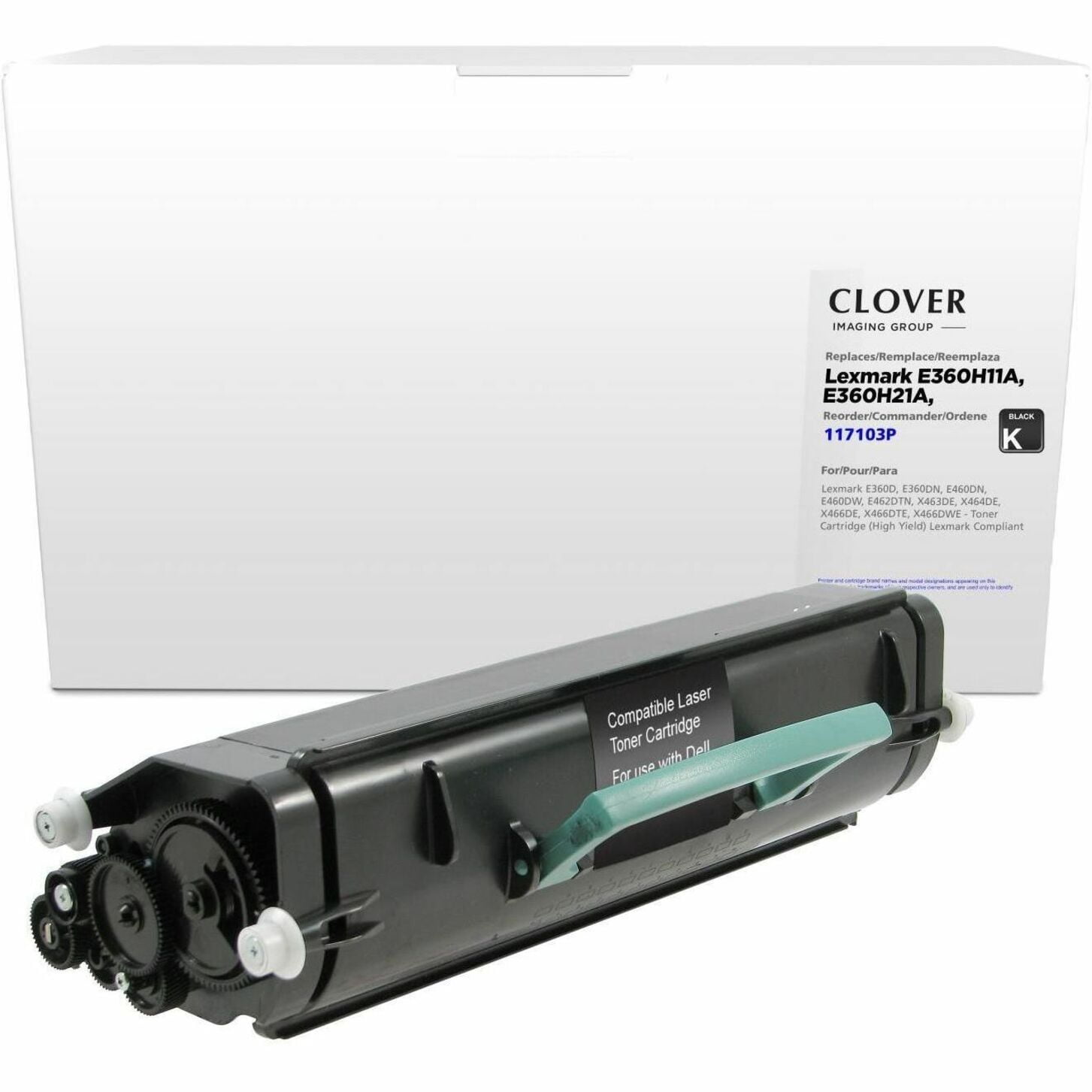 Remanufactured Clover Imaging High Yield Toner Cartridge for Lexmark Compliant E360/E460/E462/X463/X464/X466