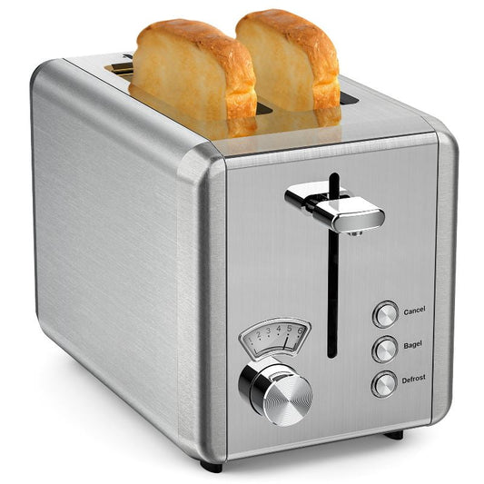 WHALL Toaster,  Stainless Steel Toaster with 1.5" Wide Slots , agel & read Toaster