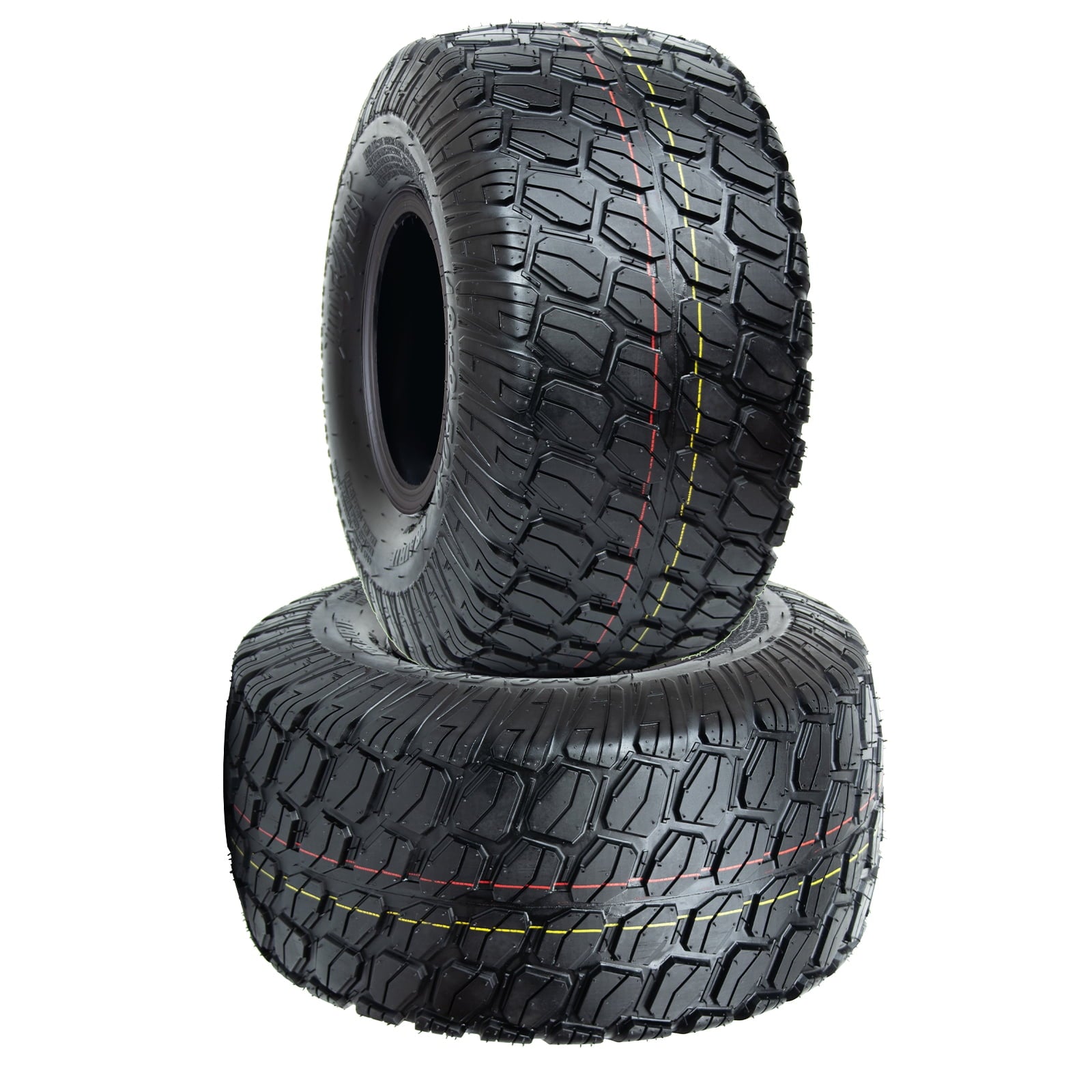 WOLF PACK 20x10-8 Lawn Mower Tires, Turf Saver Lawn & Garden Tires for Craftsman John Deere Dixon Walker Mower, 4 ply Tubeless, Set of 2
