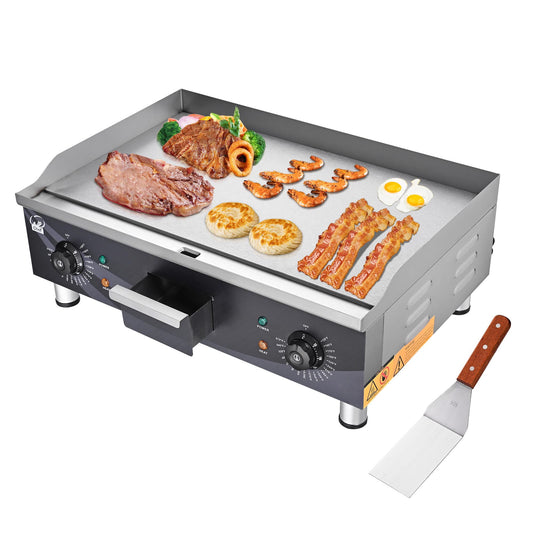 Wechef 24" 3500W Countertop Electric Griddle Stainless Steel Adjustable Temp Control Commercial Restaurant Grill