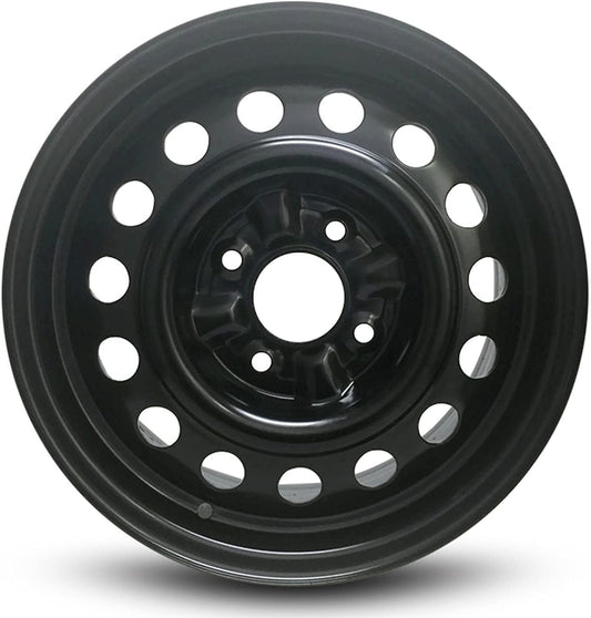 Wheel Fits 2003-2006 Nissan Sentra 15 inch 4 Lug Black Steel Rim Fits R15 Tire