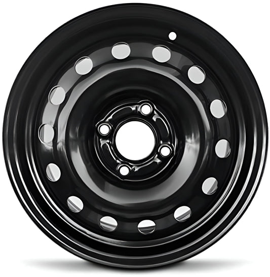 Wheel For 2011-2019 Ford Fiesta 2009-2011 Ford Focus 15 inch 4 Lug Black Steel Rim Fits R15 Tire