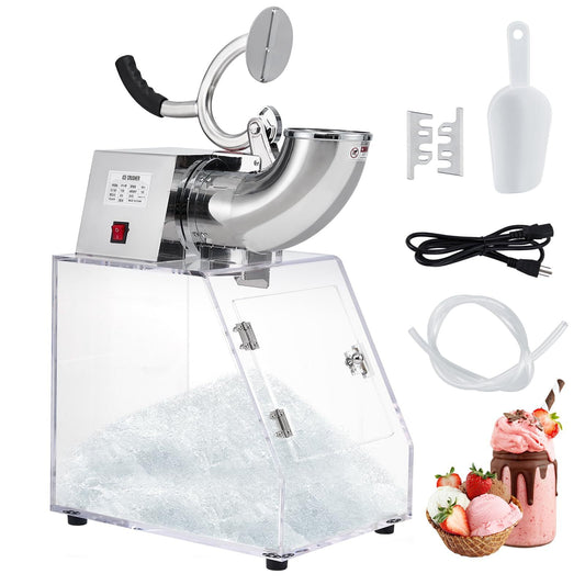 Garvee 350W Commercial Ice Shaver Crusher 440Lbs/H, Electric Snow Cone Machine with Dual Blades & 40L Storage