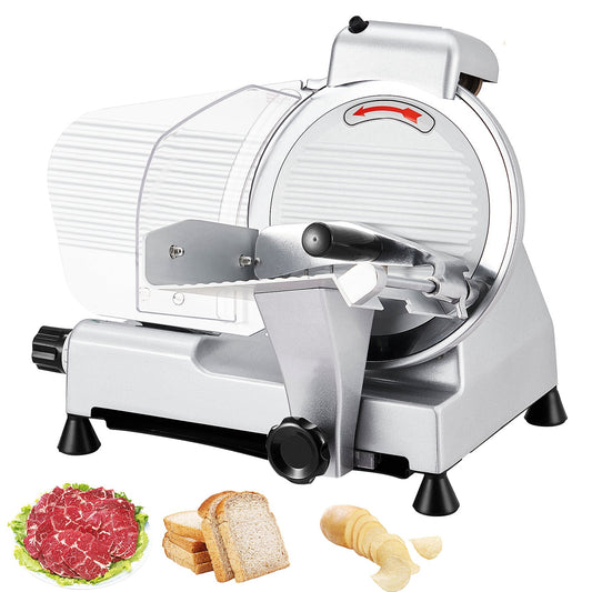 Garvee Commercial Meat Slicer, 240W Electric Deli Food Bread Cheese Slicer with 10" Blade & Adjustable Thickness