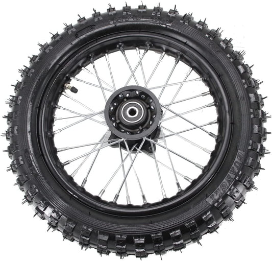 X-PRO 12" Front Wheel Rim Tire 2.75-10 with 12mm Bearing Assembly for Dirt Pit Bike