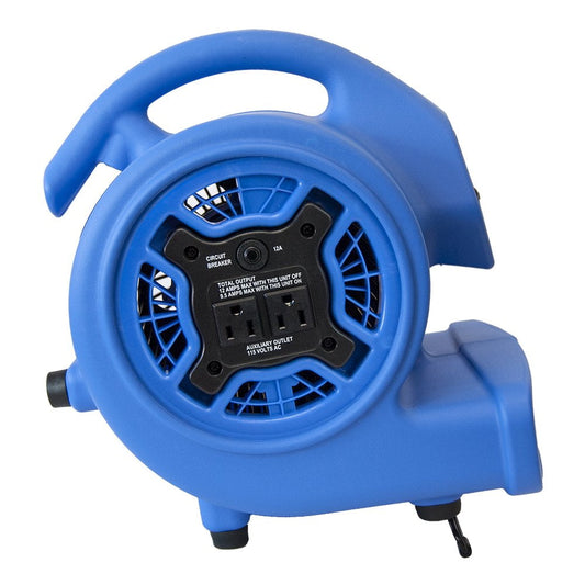 XPOWER P-130A 1/5 HP Multi-Purpose Mini Mighty Air Mover, Utility Fan, Dryer, Blower with Built-in Power Outlets