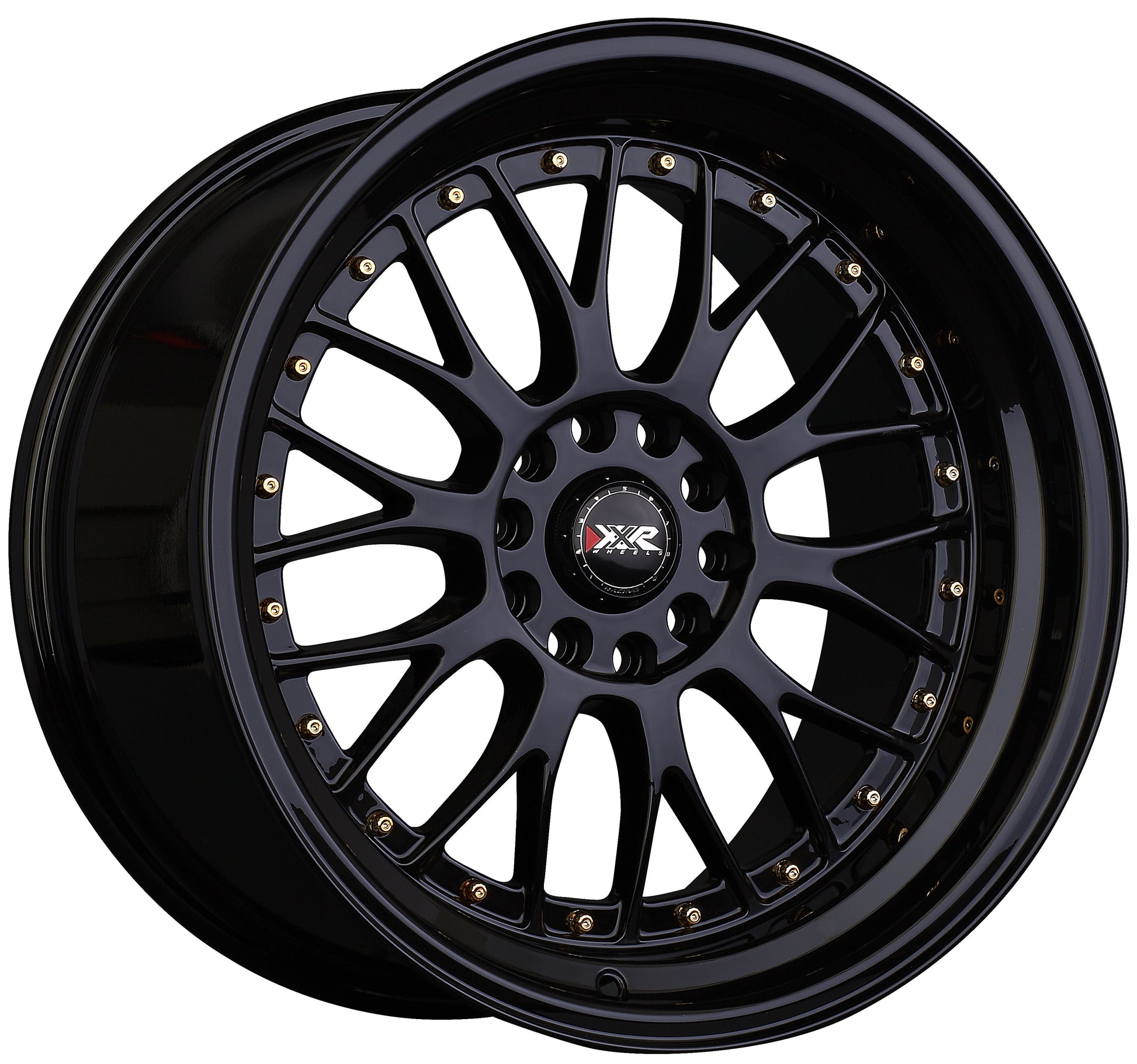 XXR 536 15x8 4x100/4x114.3 20et Black / Gold Rivets Wheel