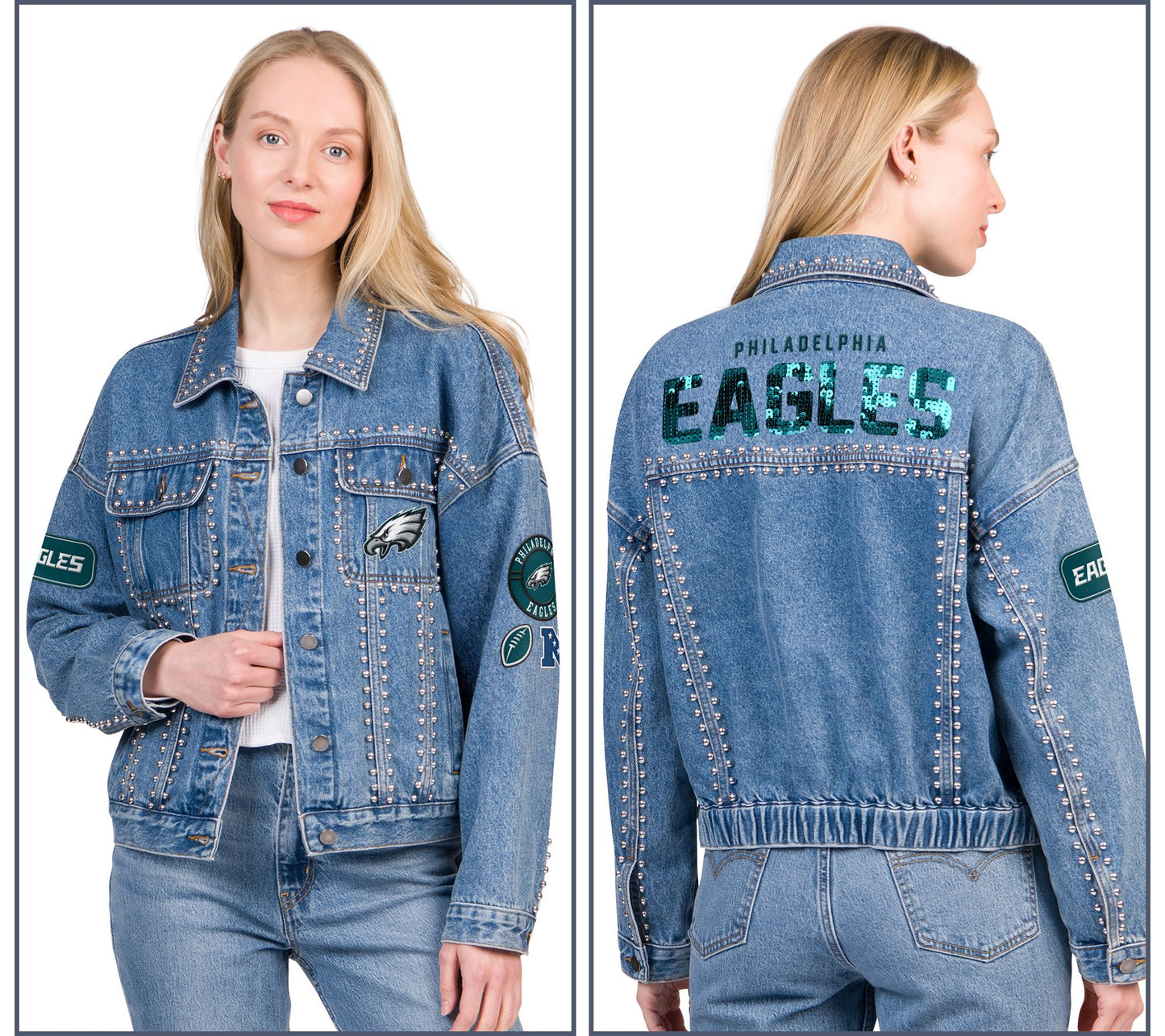 NFL Officially Licensed Women's Fashion Denim Jacket