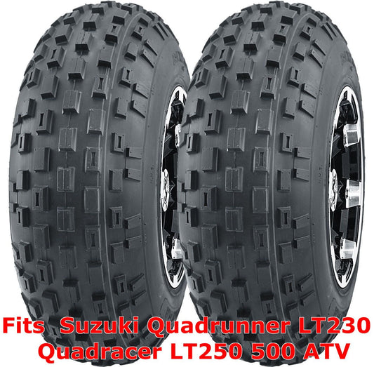 Suzuki Quadrunner LT230 Quadracer LT250 500 ATV 2 front 21x7-10 Knobby tires