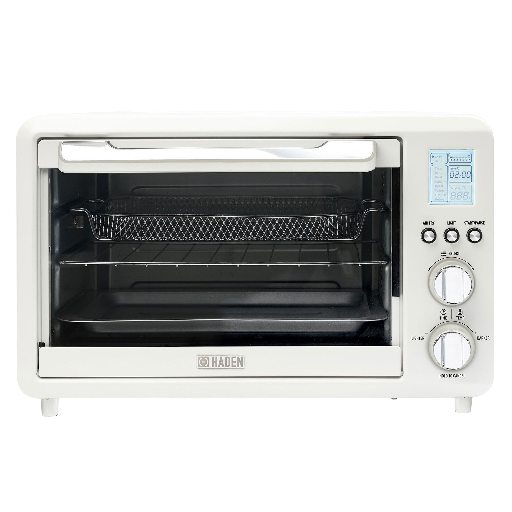 Open Box Haden 6 Slice Toaster Oven Air Fryer Combo for Kitchen, Ivory/Chrome