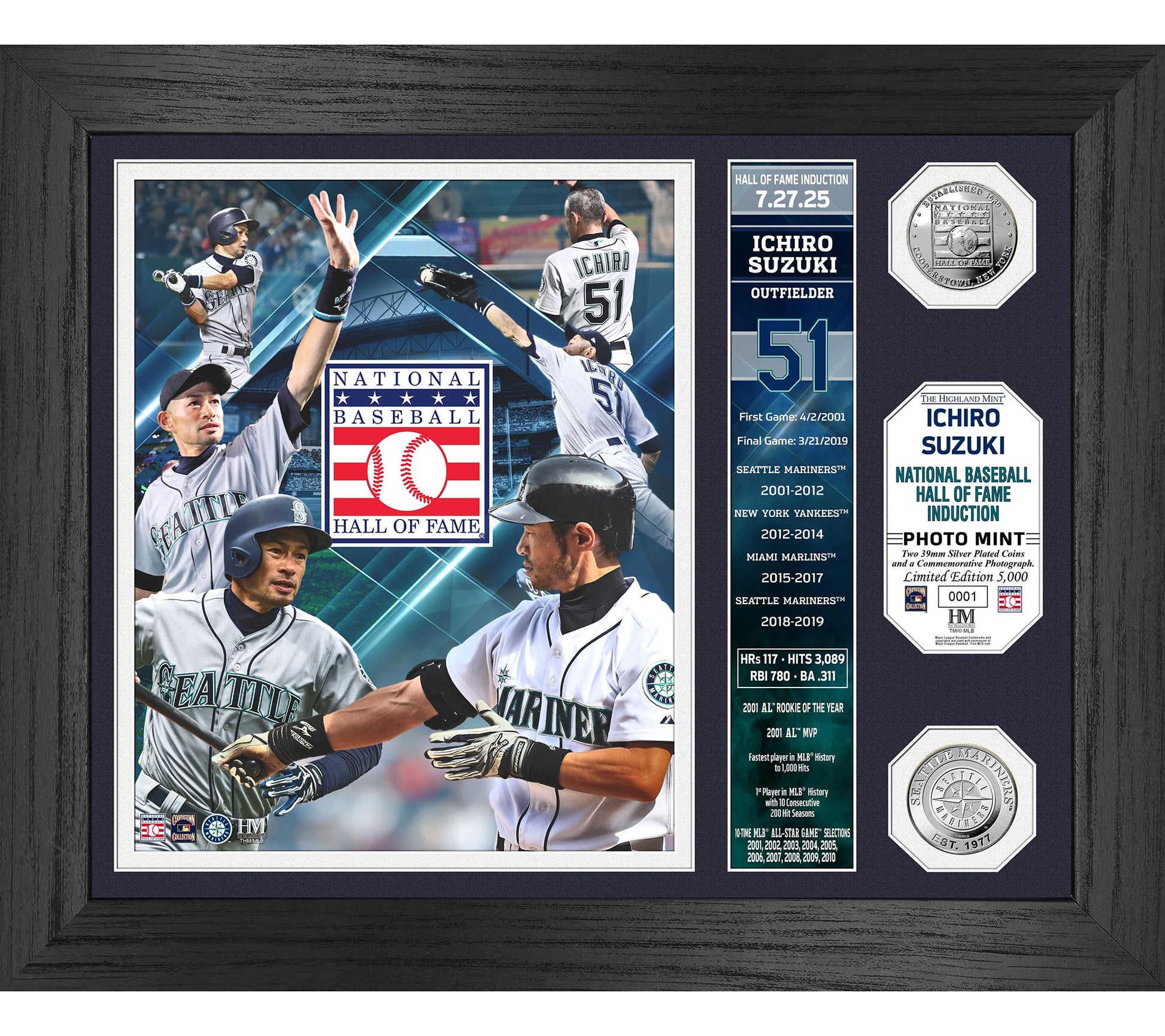 Highland Mint Ichiro Suzuki Hall of Fame Induction Coin Photo