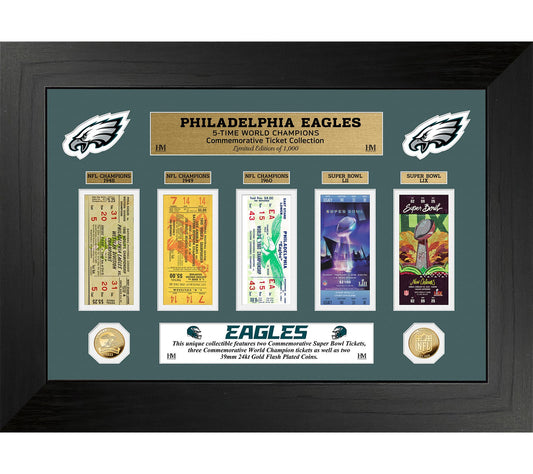 Highland Mint Philadelphia Eagles 5x Wrld ChampDel Tick Photo
