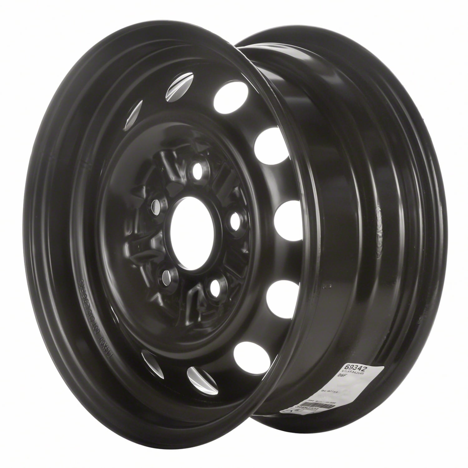 Remanufactured Painted Black Steel Wheel 14 x 6 4260104100 fits 1995-2000 Toyota Tacoma::2WD Models Only