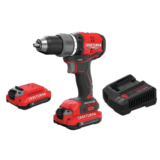Restored Craftsman CMCD713C2R V20 Brushless RP Lithium-Ion 1/2 in. Cordless Drill Driver Kit (2 Ah) (Refurbished)