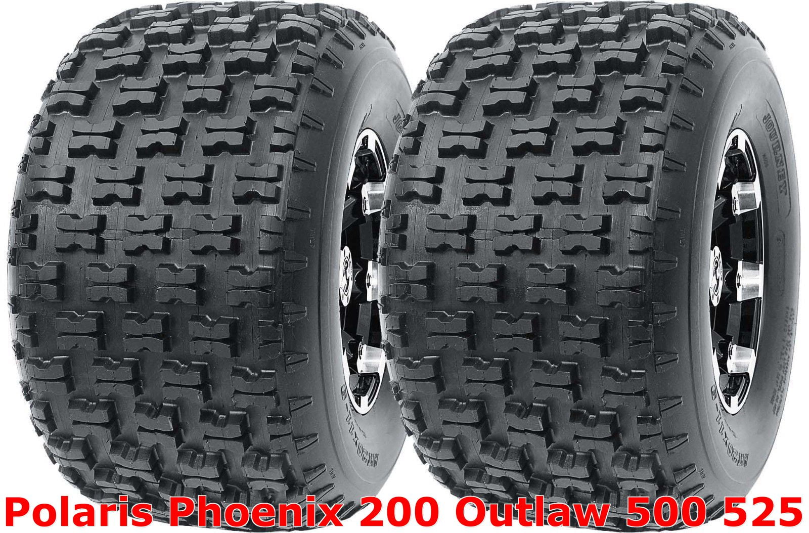 Polaris Phoenix 200 Outlaw 500 525 Set 2 Rear 20x10-9 20x10x9 Sport ATV Tires