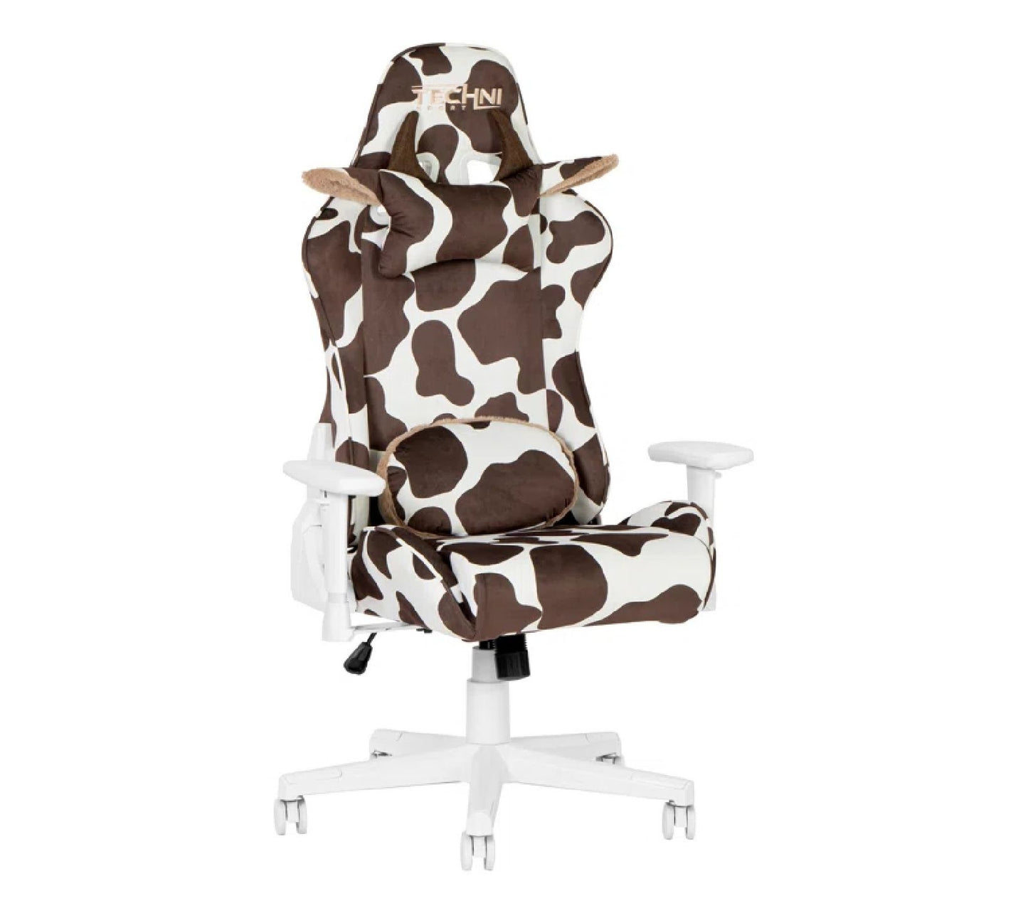 Techni Sport Cow Print Memory Foam AdjustablePC Gaming Chair