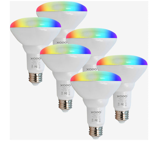 XODO Smart Floodlight LED Bulb 6-Pack Multi-Color WiFi E26 11