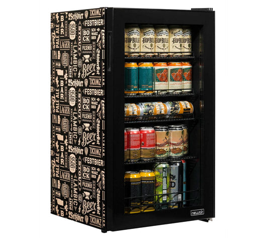 NewAir Beverage Refrigerator 126-Can Beers of the World Desig