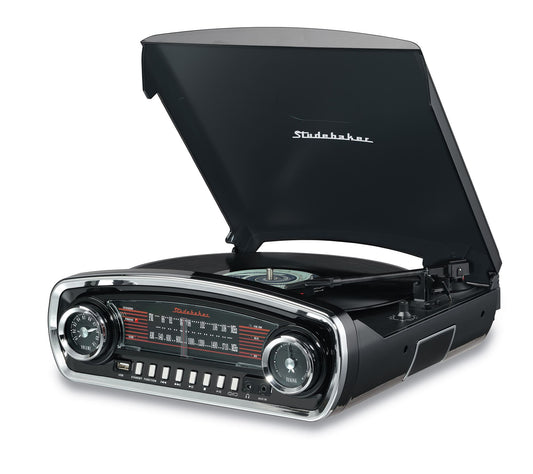 Studebaker Retro Bluetooth Turntable with AM/FM Radio