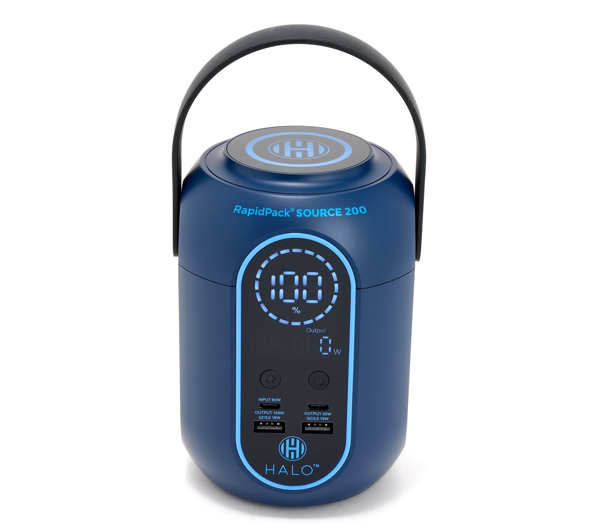 HALO_200Wh Power Station with 4 Outlets and Wireless Charging Pad