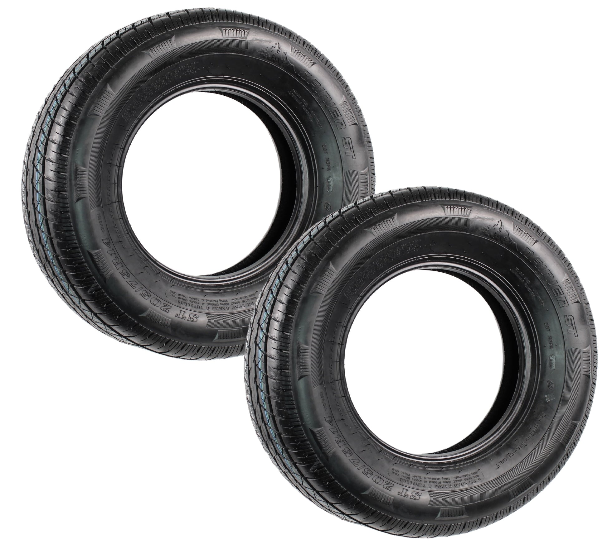 eCustomrim 2-Pack ST205/75R14 Steel Belted Radial Trailer Tire Load Range C 1760#