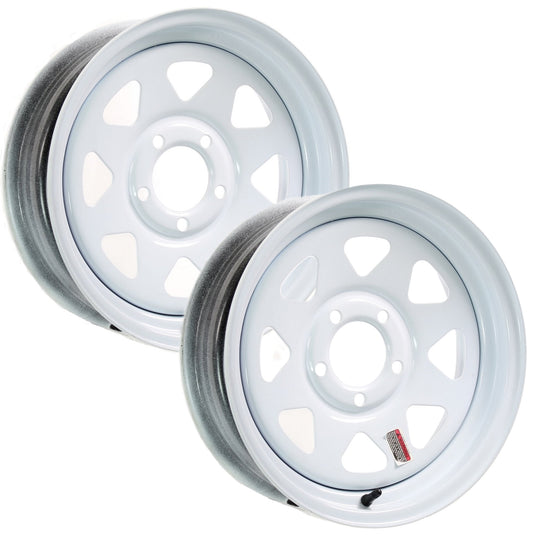 eCustomrim 2-Pack Trailer Rim Wheel 14X5.5 5-4.5 White Spoke 2200 Lb. 3.19 CB 75PSI