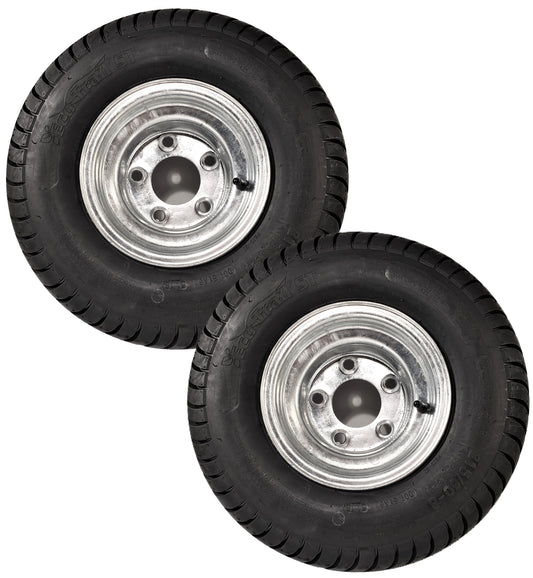 eCustomrim 2-Pack Trailer Tires On Galvanized Wheel Rims 18.5x8.5-8 215/60-8 Load B 5 Lug