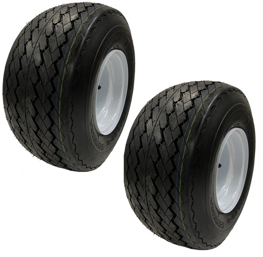 eCustomrim 2-Pk Golf Cart Tires On Rims 18 x 8.5 x 8 18-850-8 18x8.50-8 White 4 Lug 18 in.