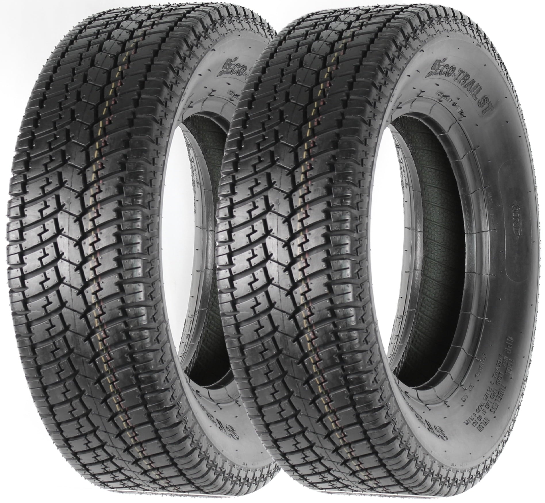 eCustomrim 2-Pk ST205/75D14 DEEP TREAD Trailer Tires Bias Ply Load C 1760# 205/75D 14 2 Year Warranty