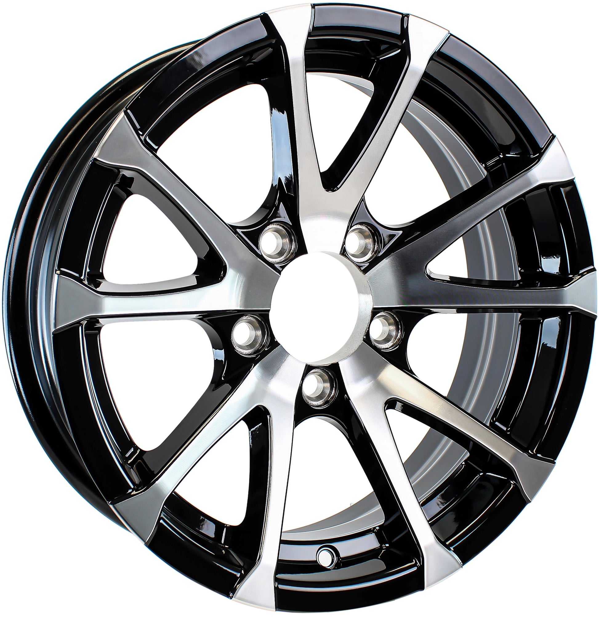 eCustomrim Aluminum Boat Camper Trailer Rim Wheel 5 Lug 13 in. Avalanche V-Spoke/Black